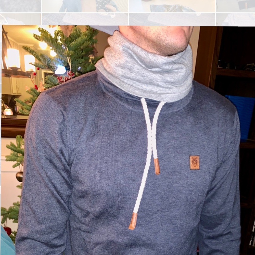 Men’s naketano blue cowl neck sweater